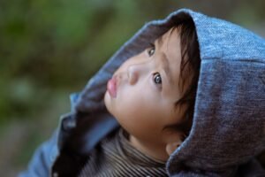 Child looking up in wonder